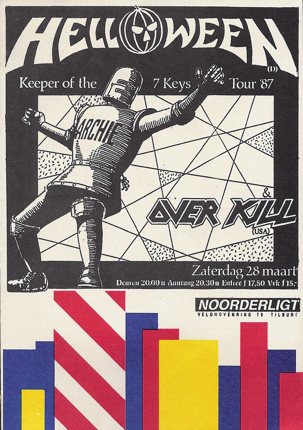 Helloween Ticket Noorderligt, Tilburg, Netherlands 1987, Seven Keys Tour