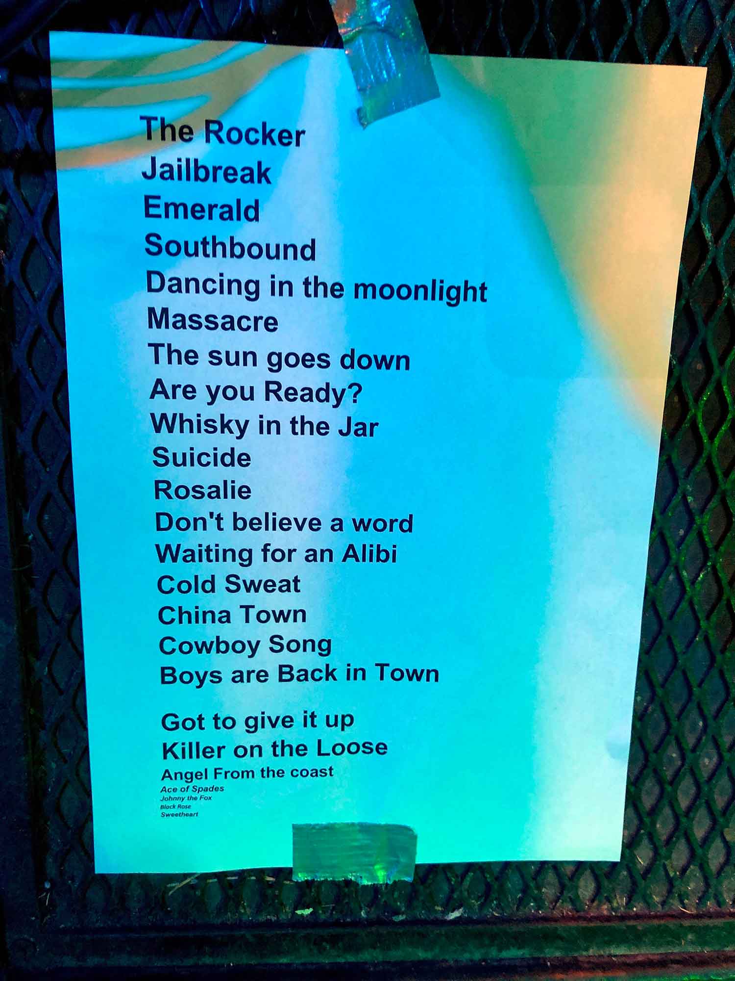 Lizzy On The Loose Setlist at Rockcafe Backstage, Nijmegen, Netherlands